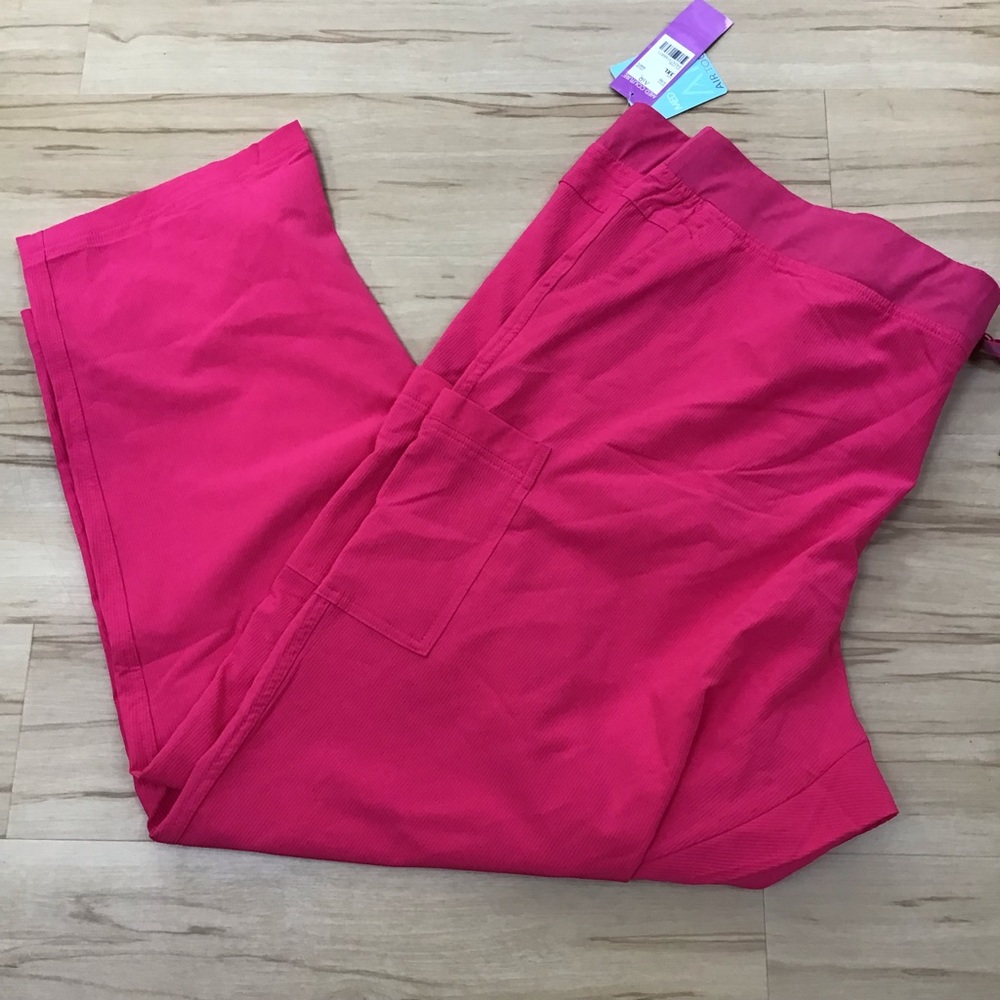 Med Couture Air Touch Watermelon Hot Pink Stretch Tie Waist  Scrub Pant 3XL NWT